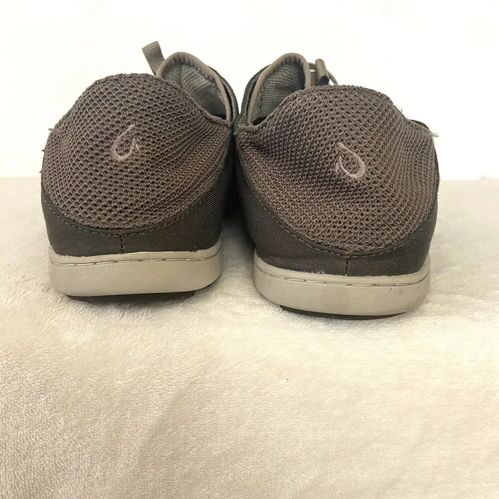OluKai Nohea Moku No Tie Slip On Boat Shoes Brown Size 10.5
